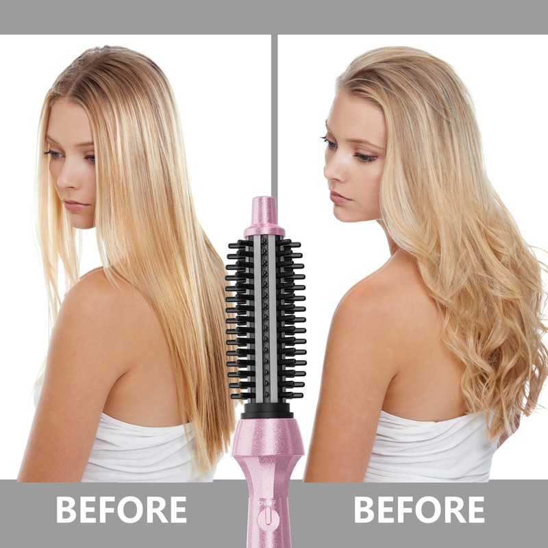DAN Curling Iron Brush,Heated Curling Brush,CurlingBrush for Short Hair,Heated RoundBrush,SmallBrush
