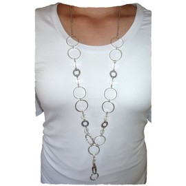 Hello Beautiful! Fashion Lanyard, Women's super strong chain lanyard for ID badge holder and keys, 36" long