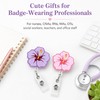 2PCS Flower Badge Reel Retractable ID Name Card Holder Floral