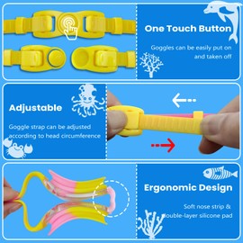 ORANZI Kids Swim Goggles, 4 Packs Swimming Goggles for Kids Youth Girl Boy, Anti-Fog Anti-UV Leak Proof Swim Glasses Age 4-16 (Transparent Lens)