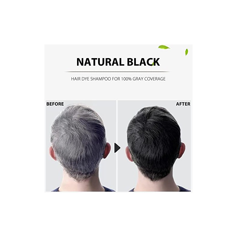Champú Instantáneo para El Cabello Negro, 3 En 1 Tinte