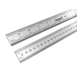 Benchmark Tools 466545 Rigid English/Metric 300 mm / 12 Inch Machinist Rule with MM.5 MM, 1/32 and 1/64 Markings Tempered Stainless Steel Brushed Finish Conforms to EEC-1 Accuracy Standards (2)