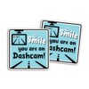 2 x 10cm Smile Dashcam Recording Vinyl Stickers - Funny