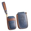 ontto 5-button Car Key Cover Leather Key Case Full Protection
