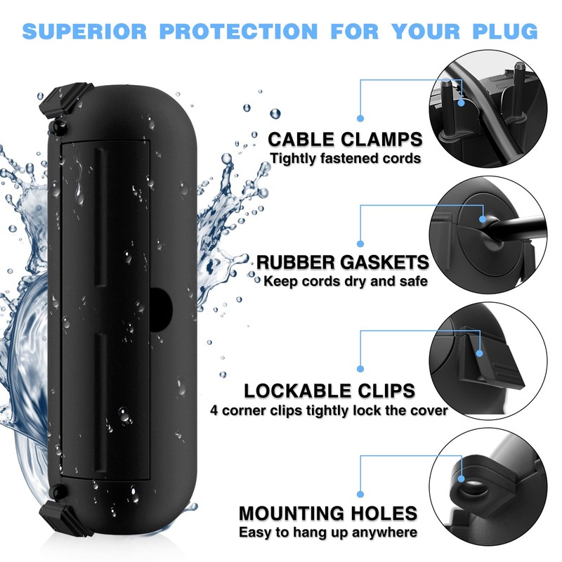 Flemoon [3 Pack] Outdoor Extension Cord Safety Cover with Waterproof