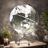 Generic Silver Earth Globe Desk Lamp, Touch Switch, Globe Diam.