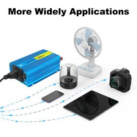 LVYUAN 400W/800W Pure Sine Wave Inverter DC 12V to 230V AC Voltage Converter with 1 EU AC Socket 2 USB Ports