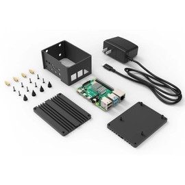 Raspberry Pi 4 Model B 4GB Kit - Aluminum Case, Fully Assembled, 4GB RAM, 64GB SD Card, Power Supply