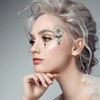 7 Face Gemstone Stickers, Festive Rhinestone Glitter Face Temporary Tattoo