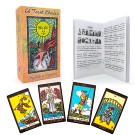 Pelucton Spanish Tarot Cards for Beginners, English and Spanish Edition of the Classic 78 Card Tarot Deck with Guide