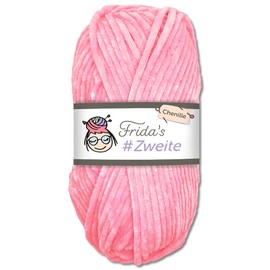 Frida's #Zweite Wolle 100 g Chenille Wool for Amigurumi, Knitting and Crochet, Soft (09 - Pink)