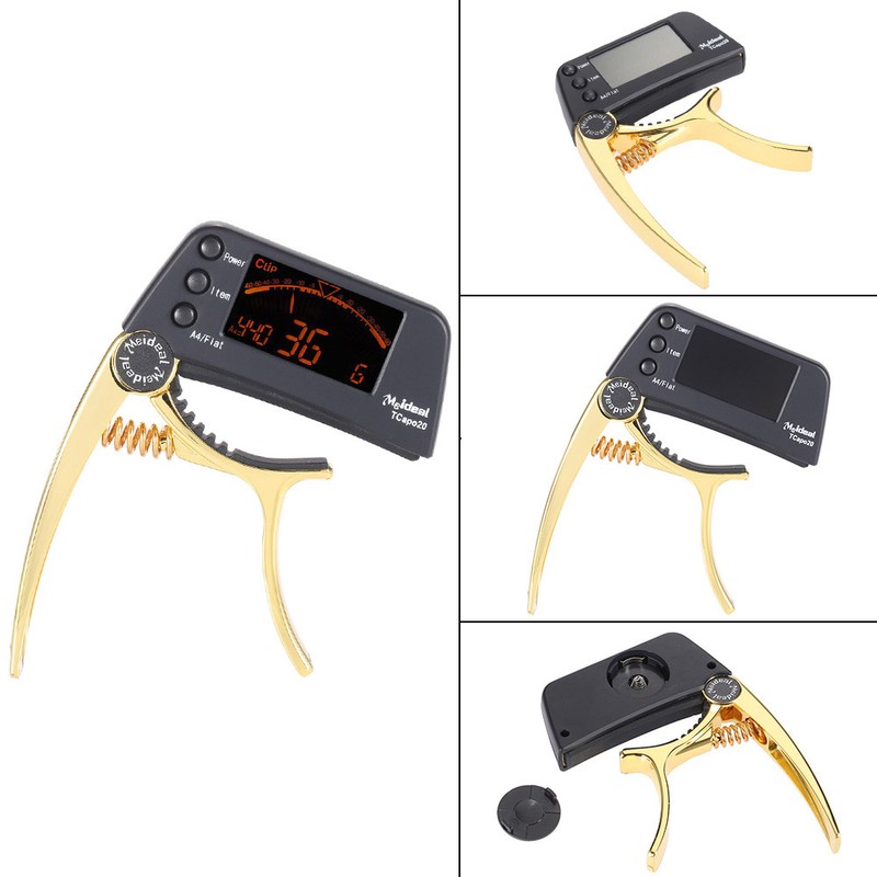 TCapo20 Multifunctional Aluminum Alloy 2-in-1 Guitar Capo Tuner with LCD