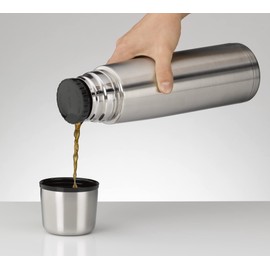 alfi ISOTHERM PERFECT DV 1.0 L Stainless Steel Insulated Flask with Drinking Cup, Completely Leak-proof with Screw Cap, Keeps Warm, Fingerprint-Free, Durable, Dishwasher Safe, BPA-Free