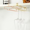 LINFIDITE Gold Under Cabinet Wine Glass Holder, 2 Pack, Space