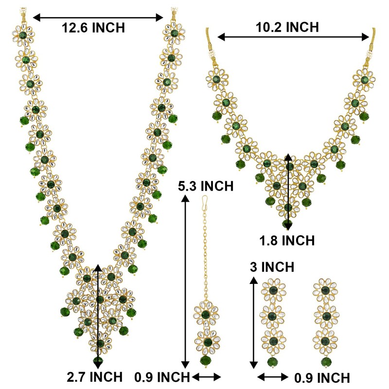 Aheli Traditional Gold Plated Bridal Necklace Set with Tikka and