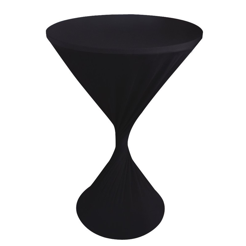 JISEN Cocktail Spandex Fitted Stretchable Elastic Tablecloth 28x43 Inch Black