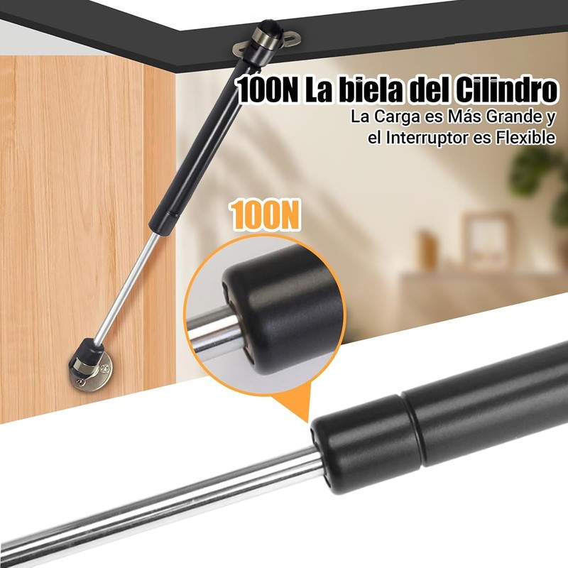 8 Piezas Pistones Elevable de Gas Amortiguador para Puertas Alacenas