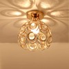 Zevnico Gold Mini Chandelier Light Fixture, Crystal Ceiling Light, Semi