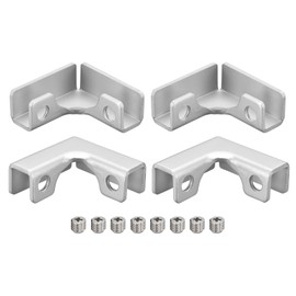 sourcing map Glass Mounting Clip CCTV01, 4 Pieces for 6-10 mm Aluminium L-shaped Glass Connector, Combination Bracket, Reinforced Clamp for Glass Display Case, Aquarium