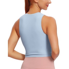 Natural Feelings - Sujetadores deportivos para mujer, con relleno extraíble, sin mangas, para entrenamiento, correr, sin mangas, Azul bebé, S