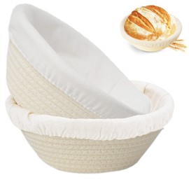 8 Inch 2 PCS Round Banneton Bread Proofing Basket，Banneton Bread Proofing Basket，Sourdough Proofing Basket with Liner - Round Banneton Basket for Baking
