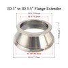 Elifecenter 3" to 3.5" Exhaust Flange Adapter,Turbo Exhaust V-band Adaptor