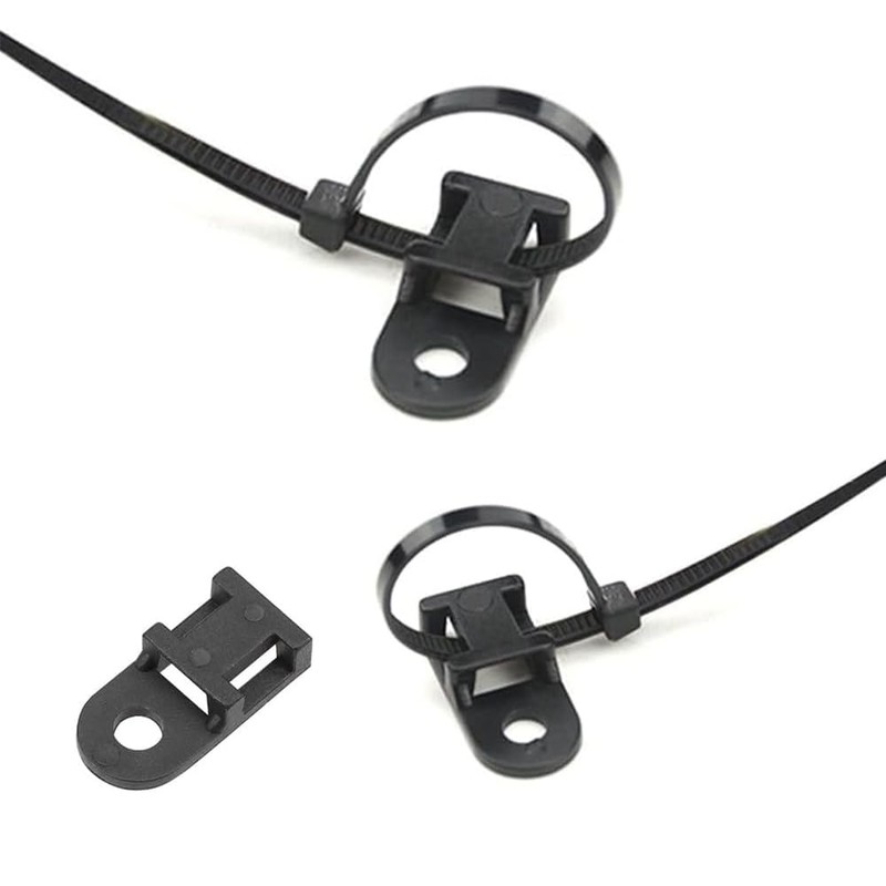 60 Set Cable Zip Tie Mounts Kit Black 6" Zip