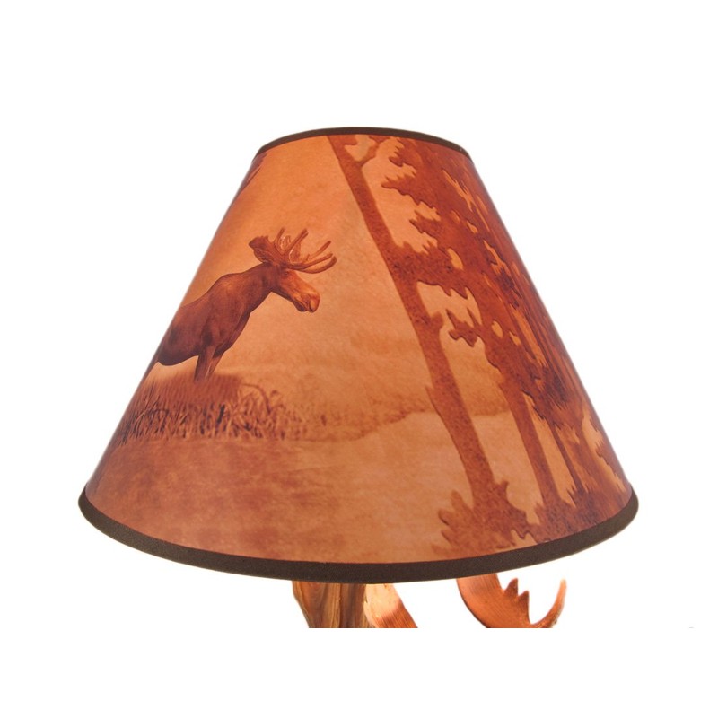 North American Bull Moose Table Lamp w/Shade