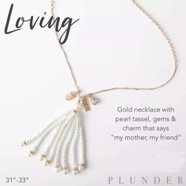 Plunder Design Fashion Jewelry Loving Mother Pearl Tassel Mother’s Day Necklace