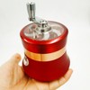 3 inch Hand Crank Grinder with Clear Top Red