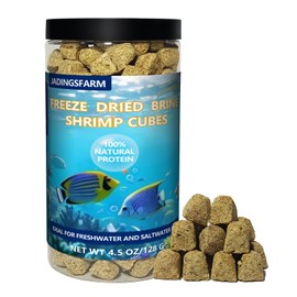 JADINGSFARM Freeze Dried Brine Shrimp Cubes 4.5 OZ, Brine Shrimp Freeze Dried Aquatic Foods for Tropical Fish Marine Fish and Aquatic Turtles.