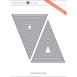 Ellen Hutson, Essentials by Ellen, Essential Triangles Hot Foil Stamps, Works w/Essential Triangles & Essential Triangles for Stitching Die Sets, Papercrafts, Card Making, Foiling, Scrapbooking, DIY
