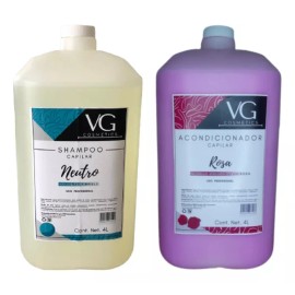 vg cosmetics Shampoo Neutro Y Acondicionador De Rosas 4lt, C/u Vgcosmetic