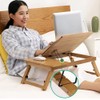Bamboo Laptop Tray - Height & Angle Adjustable Foldable Legs