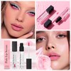 Pink Lip Serum 2 Pack,Multi-function Plump It,Lip Gloss Sets for