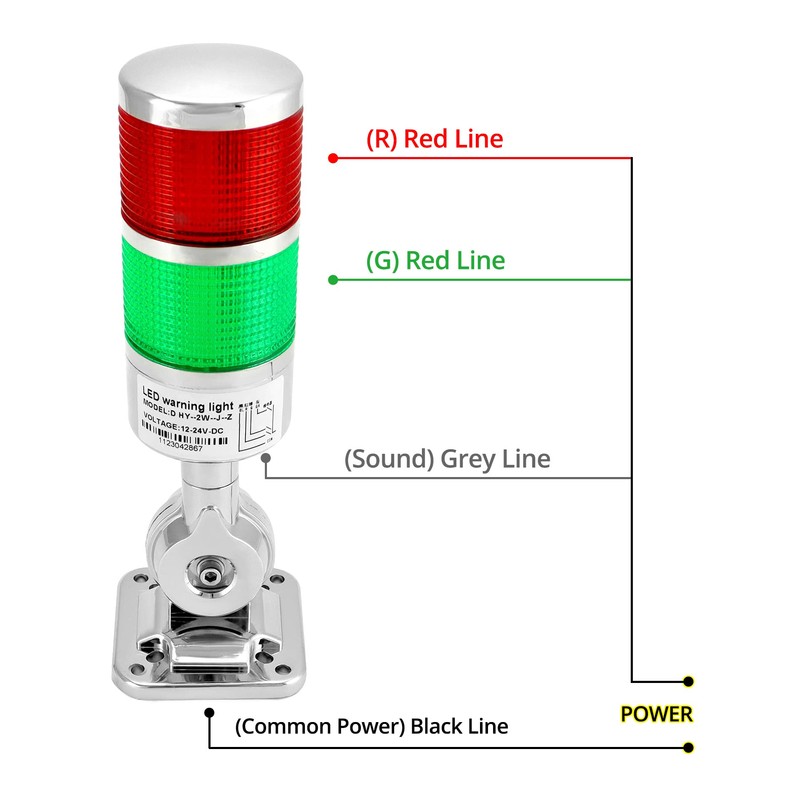 QWORK Industrial Warning Lights, 12-24V LED Stack Tower Lights with
