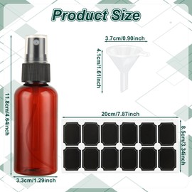 2oz Small Spray Bottle, 60 Pcs Plastic Spray Bottles Fine Mist Mini Spray Bottles Refillable Liquid Containers with Labels and 5 Funnel for Plants Cleaning Solutions, Essential Oils, Colognes, Travel