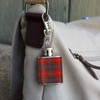 Plaid Red Gray Grey Pattern Stainless Steel 1oz Mini Flask