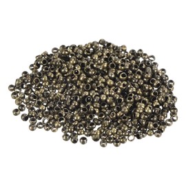 sourcing map 500Pcs Round Crimp Beads, 2mm Metal Spacer Loose Beads Metal Clamp Ends Tiny Stoppers Bead for Bracelet Jewelry Making Craft DIY, Bronze
