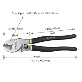 Auban Tools Heavy Duty Cable Cutter – Material in American Style High Carbon Steel Wire Stripper.