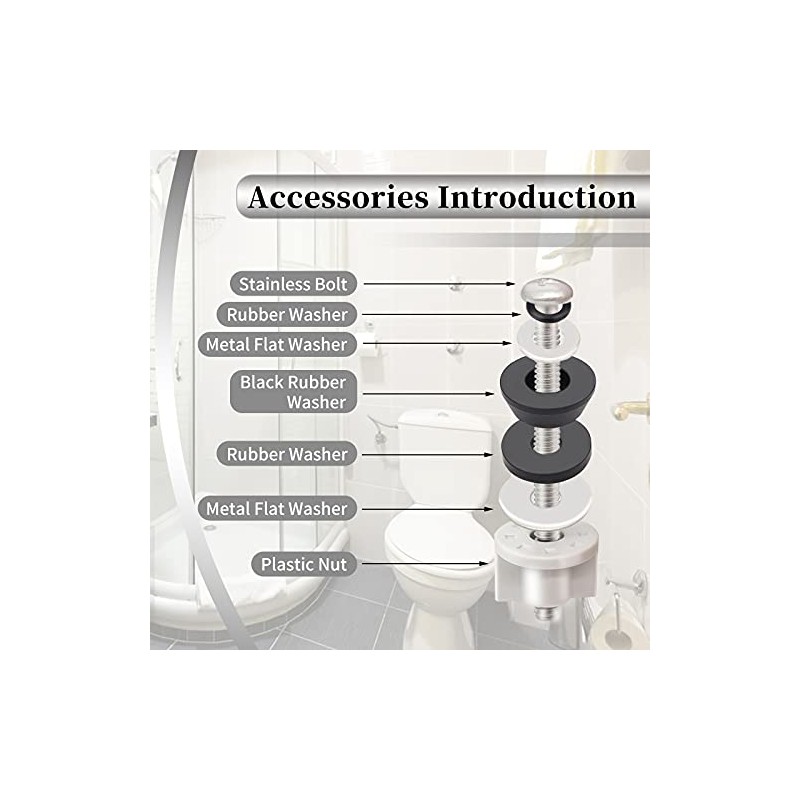 Universal Toilet Seat Hinge Bolts Kit, Heavy Duty Toilet Bolts,