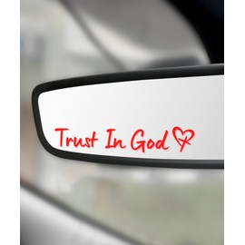 SCUARI 4PCS Car Stickers,Car Accessories Trust in God Rearview Mirror Sticker,Christian Auto Stickers and Decals,Auto Decals for Women,Rearview Mirror Decoration,Fit for Cars Trucks SUVs (Red)