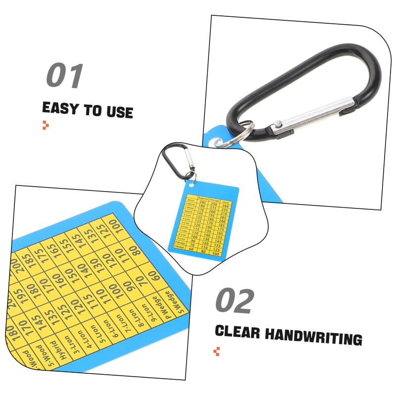 BIUDECO Golf Club Range Chart Cards 2Pcs Portable Distance Cards