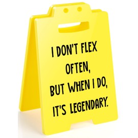 MBL Funny Office Desk Sign - I Don’t Flex Often but When I Do It’s Legendary, Small Fun Gag Cubicle Decor Gifts for Team Coworker Teammate Employee Hr Boss