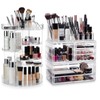 Canchiing Acrylic Makeup Organizer Set, 360 Rotating Makeup Organizer, Clear