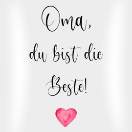 Cushion 40 x 40 cm Decorative Cushion - Grandmother - Oma du bist die Beste - Grandma Gift for Grandma | Mother's Day Gifts for Grandma Birthday Gift | Grandma Gift Birthday - 40 x 40 cm - White -