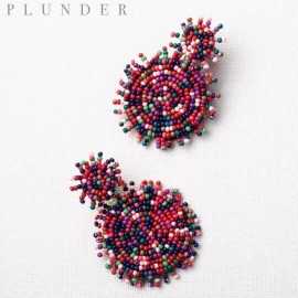 Plunder Design Fashion Jewelry Zoey Seed Beads Multi Color Drop Dangle Earrings