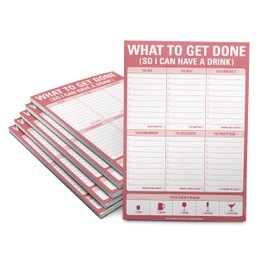 Knock Knock 6-Count What to Get Done (So I Can Have a Drink) Pads, To Do List Notepads & Daily Planner Pads, 6 x 9-inches (Cranberry)