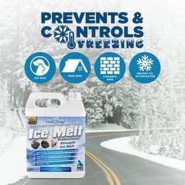 Petra Pet Safe Ice Melt - Deicer for Driveway & Sidewalks Magnesium Chloride Ice Melt, Deicer Spray, Pet Safe Salt Ice Melt, Ice Dam Melt, Liquid Ice Melt - Safe, Fast and Effective (1 Gallon)