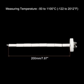MECCANIXITY K Type Ceramic Kiln Furnace Probe Thermocouple Sensor for Muffle Furnace Oven, High Temperature -50 to 1100°C(-122 to 2012°F) 3.2x200mm